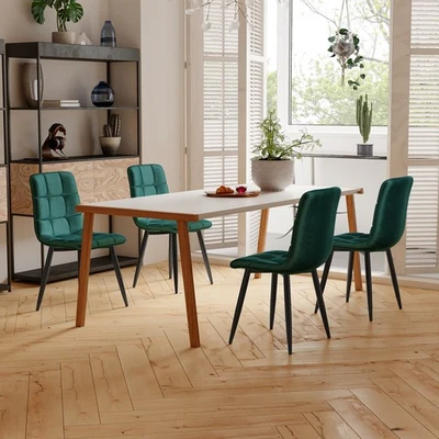 4 Stühlen Esszimmergruppe Essgruppe Küchentisch Tisch und Stuhl  Set - Bild 1 von 4