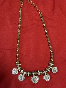 Vintage Swarovski Crystal Heart Necklace Swan Stamp - Picture 1 of 4