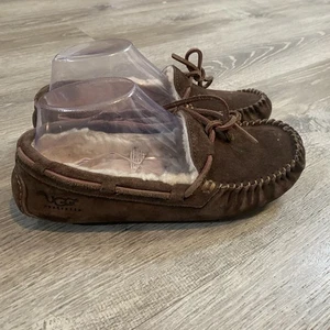 UGG Dakota Mokassin Slipper Damen 6 braun Wildleder Leder Lammfell Slipper Schuh - Bild 1 von 6