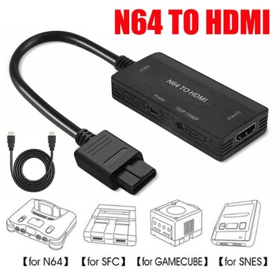 N64 Zu HDMI Konverter Adapter HD Link Kabel Für Nintendo Gamecube Super Nes Snes - Image 1 of 4