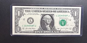 2021 $1 Dollar Bill 💸 #12345487 Small Ascending ladder 🪜 Note Fancy Numbers - Picture 1 of 2