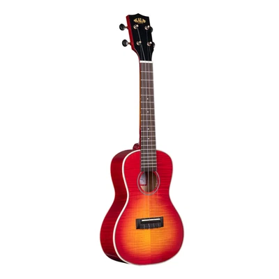 KA-FMCB-C – Gloss Flame Maple Cherry Burst Concert Ukulele with Gig Bag - Image 1 of 2