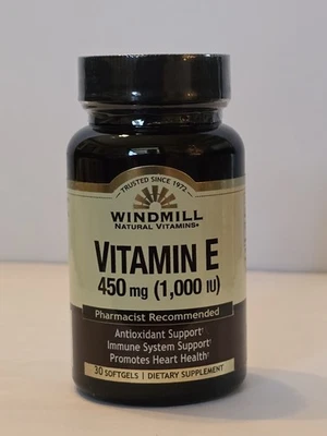 Cápsulas gelatinosas Windmill VITAMIN E 450MG (1.000 UI) validade 01/2027 - Imagem 1 de 4