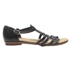 RIEKER Gladiator Sandals Black Leather Womens UK 8 - Picture 1 of 6