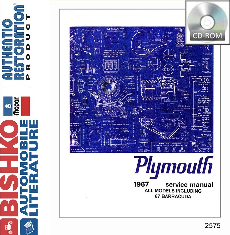 Barracuda Belvedere 1967 manual de reparación de taller CD Foto 1 de 1