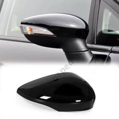 Cubierta de tapa de espejo retrovisor lateral derecho del pasajero negro para Ford Fiesta 2009-2017 Foto 1 de 4