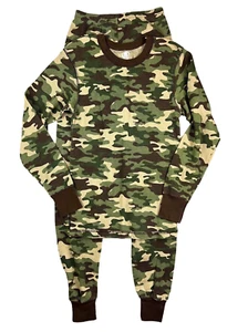 Boys Green Camo Long Johns L (14-16) NWOT Baselayer Set Thermal Underwear - Picture 1 of 11