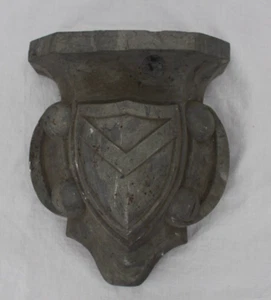 Antique Carved Stone Architectural Corbel Plaque Shield Shape Mantle Keystone - Picture 1 of 9