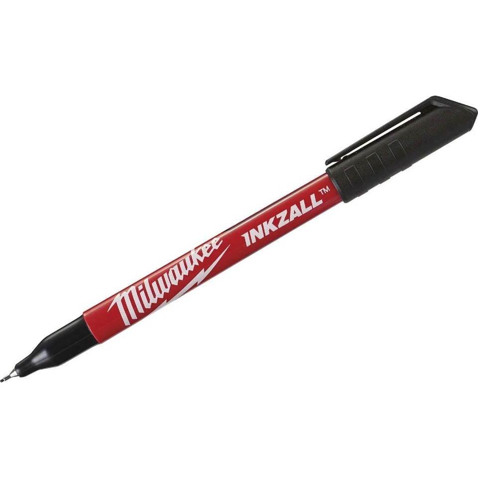 MILWAUKEE ELECTRIC TOOL CORP. Milwaukee 48-22-3164 INKZALL™ Black Ultra Fine Point Jobsite Pens, 4Pk