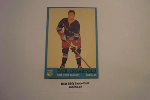 1962 63 Topps Hockey #51 Earl Ingerfield Card New York Rangers Crease Free - Picture 1 of 12