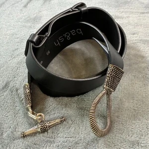 ba&sh Women's US 33.5" 85cm 100% Cow leather belt NOIR Made in Italy Adjustable - Picture 1 of 11