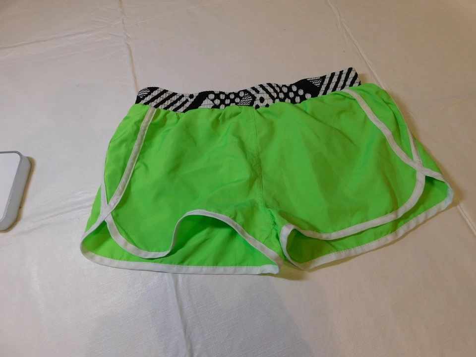 Zero X Posure Girls Youth 12 Active Shorts Neon Green with black white NWOT - Image 1 of 4