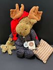 Retired Rare Boyd&#39;s Bears Moose w/Pajamas, Teddybear &amp; Pillow Archive Collection