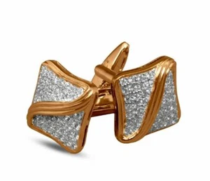 1.50ct Diamante Redondo Natural 14k Oro Amarillo Macizo Gemelos Hombre - Imagen 1 de 3