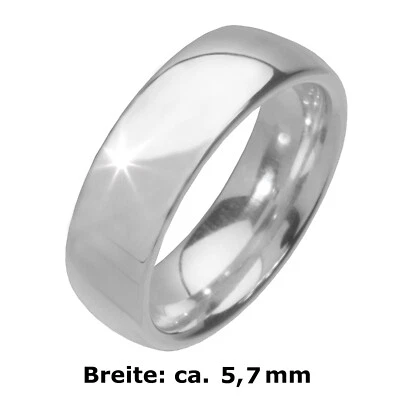 925 ECHT SILBER ⚤ Ehering Verlobungsring Trauring glänzend rund 5,7 mm breit - Bild 1 von 3