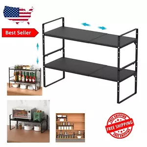 Adjustable Dual-Tier Cabinet Organizers - Perfect for Kitchen & Office Spaces - Picture 1 of 11