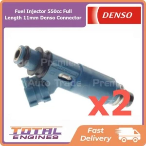 2x Denso Fuel Injector 550cc Full Length 11mm Denso Connector 550cc fits Toyota - Picture 1 of 2