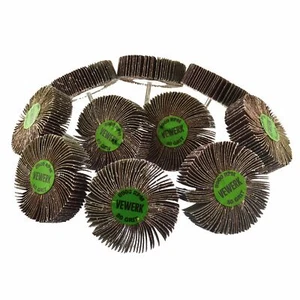 Flap Wheel Disc Shaft Mounted Abrasive Sanding Drill 80mm 80Grit 10PK AT473 - Picture 1 of 3