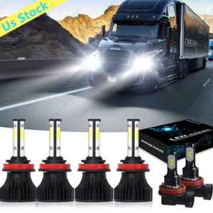 For Freightliner Cascadia 2016-2008 6X LED Headlight Hi/L+Fog Lights Bulb 6000K - Foto 1 di 12