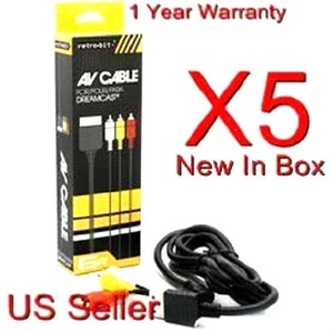 5 SET Stereo Cinch AV A/V Audio Video Kabel für Sega Dreamcast System Konsole Neu - Bild 1 von 1