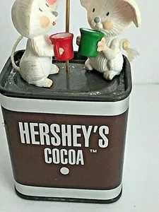 1993 "HERSHEY'S COCOA Christbaumschmuck 2 Mäuse trinken Kakao 3,75"T - Bild 1 von 7