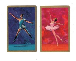 Par de cartas intercambiables/tarjetas de juego vintage - bailarines de ballet - Imagen 1 de 1