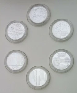 6 Gedenkprägungen 1987 zu den 10 DM - Münzen Polierte Platte Silber - Legierung - Picture 1 of 5
