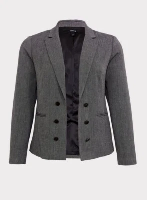Torrid ~ Blazer texturizado de tweed preto e branco ~ Tamanho 2 ~ Novo com etiquetas - Imagem 1 de 4