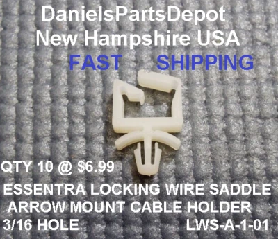 x10 LOCKING WIRE SADDLE CABLE MOUNTING HOLDER Arrow Head ESSENTRA LWS-A-1-01