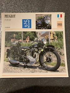 CARTE FICHE MOTO collection ATLAS PEUGEOT P 105 DT  - Imagen 1 de 1