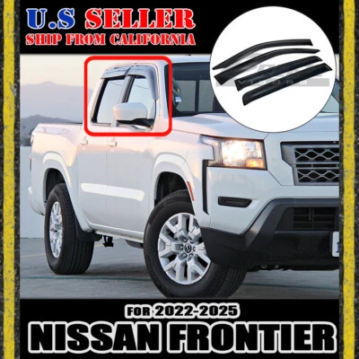 for 2022 - 2024 NISSAN FRONTIER / Window Visors Deflectors Rain Guard Vent Shade - Image 1 of 4