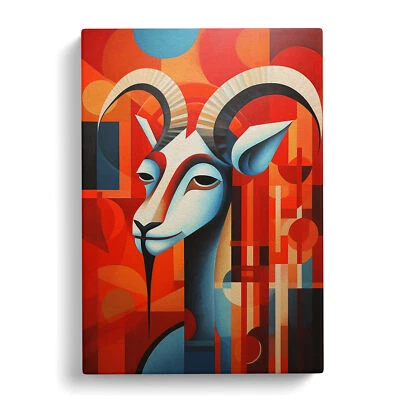 Impresión de arte de pared de lienzo constructivismo del zodiaco de Capricornio cuadro enmarcado decoración del hogar Foto 1 de 4