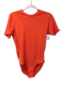 Free People Body Intimo Donna S Girocollo Capri Arancione Manica Corta Nuovo con etichette - Foto 1 di 11