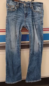 Rock Revival Mens Gage Boot Cut Jeans Size 38 - Picture 1 of 6