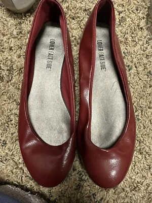 Lower East Side Talla 7.5 Rojo Ballet Pisos Imitación Cuero Vegano Venta al por menor $30 Foto 1 de 4