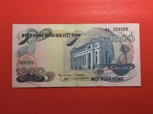 Vietnam South 1000 Dong 1970 Pick 29 Circulated - Prefix A1 - Rare - Picture 1 of 2
