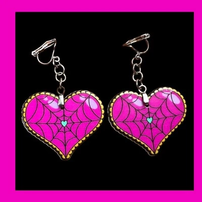 Women’s Men’s Spiderweb Halloween Clip On Earrings - Image 1 of 4