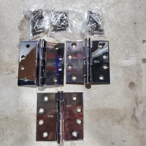 *3PACK* Stanley 4"x 4" Steel Door Hinge - Polished Chrome - F179 (05-0547) - Picture 1 of 4