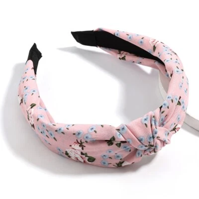 Pink Floral Chiffon Vintage Style Headband - Image 1 of 2