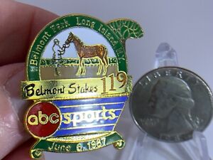 Belmont Stakes ABC Sports Long Island NY 6-6-1987 119th Vintage Tack Pin T-1743