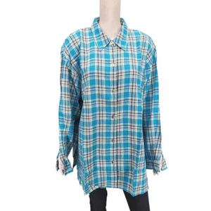 Susan Graver Style Womens Linen Rayon Button Tee Printed Shirt 2X Plus Size Top - Picture 1 of 11