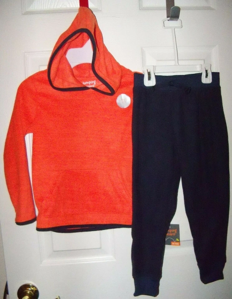 Jumping Beans  Orange Active Microfleece Hoodie Jogger Pants Set Boys Size 4 NWT - Image 1 of 1