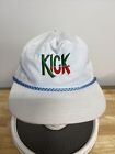 Kick Citrus Soda Strapback White Cotton Cap Rope Trim Adjustable Buckle Hat