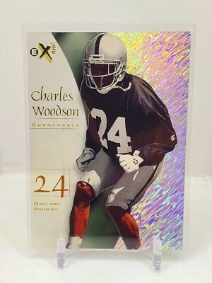 1998 Skybox EX-2001 Charles Woodson ROOKIE RC #58 Fleer Acetate Raiders HOF SP - Image 1 of 2