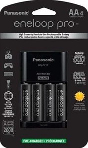 Panasonic eneloop pro AA AAA Rechargeable Batteries 4 Pack with Charger 2600mAh - Picture 1 of 8
