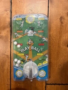VINTAGE 1964 STEVEN TOY PLAY BALL BASEBALL THEME TABLE PINBALL GAME TIN LITHO - Picture 1 of 4
