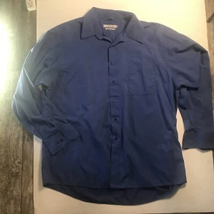 Geoffrey Beene Blue Shirt Size 17.5 Long Sleeve 1736 - Picture 1 of 9