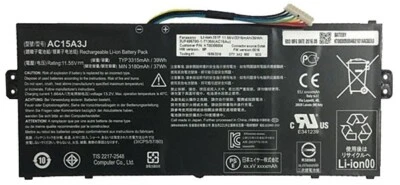 Batería OEM AC15A3J para Acer Chromebook 11 CB3-131 C735 C735-C7Y9 Chromebook R11 Foto 1 de 4