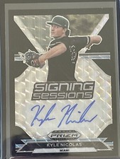 2021 Panini Prizm Baseball Draft Picks Kyle Nicolas Signing Sessions  Black 1/1