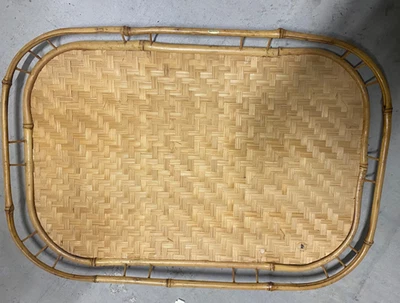 5 bandejas de regazo vintage tejidas de bambú ratán mimbre Tiki Bar 19"x 13" boho Foto 1 de 3